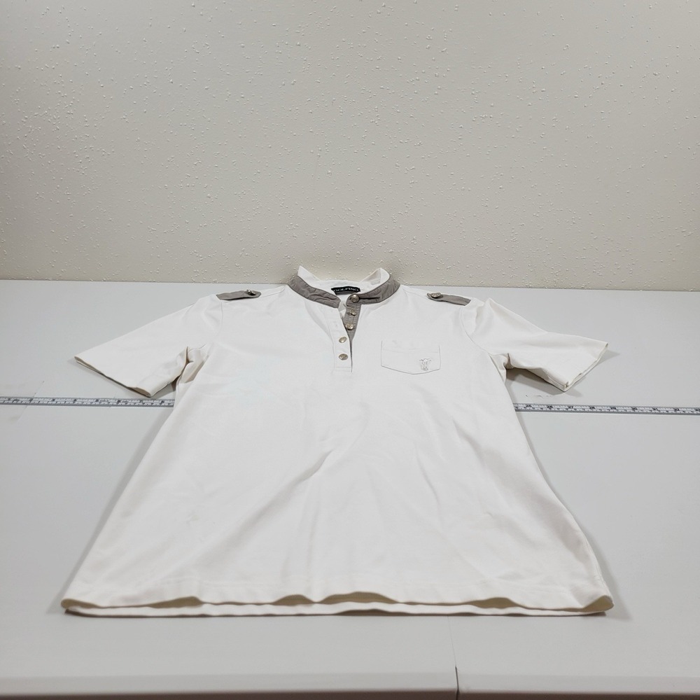 Golfino Women's Golf Polo Shirt Size 10 White And Gray